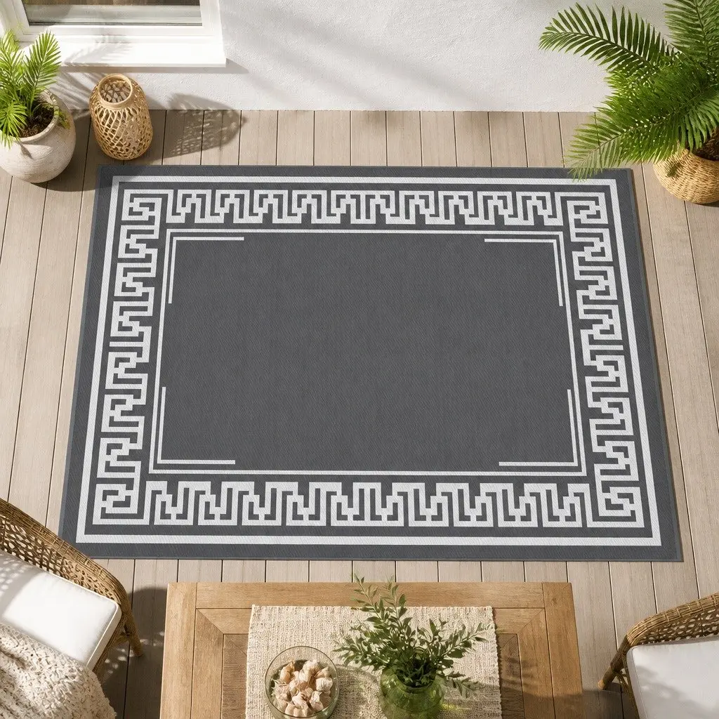 Large Reversible Outdoor Rug 274x366cm for Patios