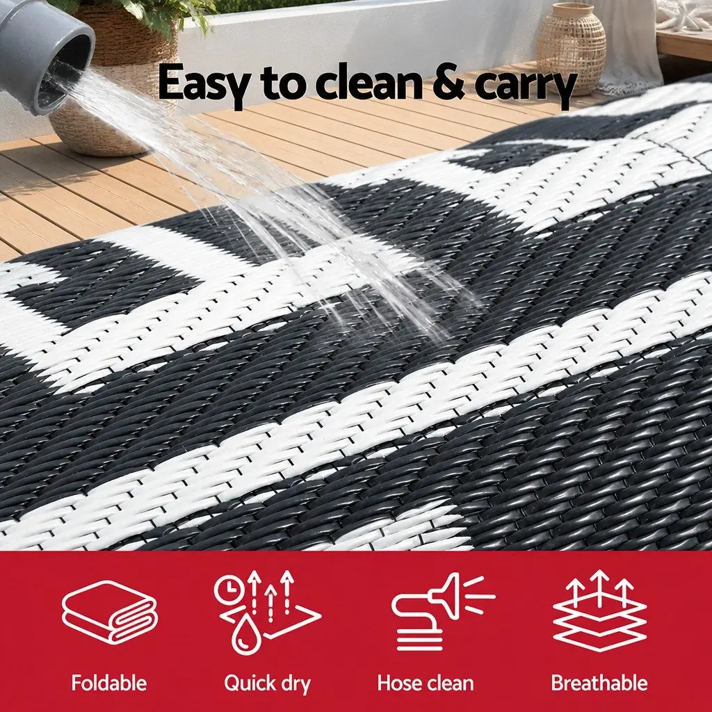 Large Reversible Outdoor Rug 274x366cm for Patios