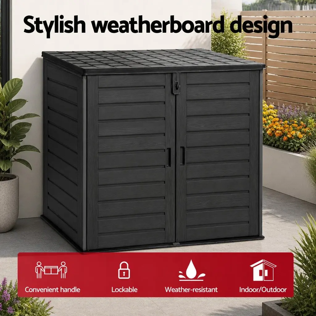 Outdoor Storage Box PP Plastic 1170L Black