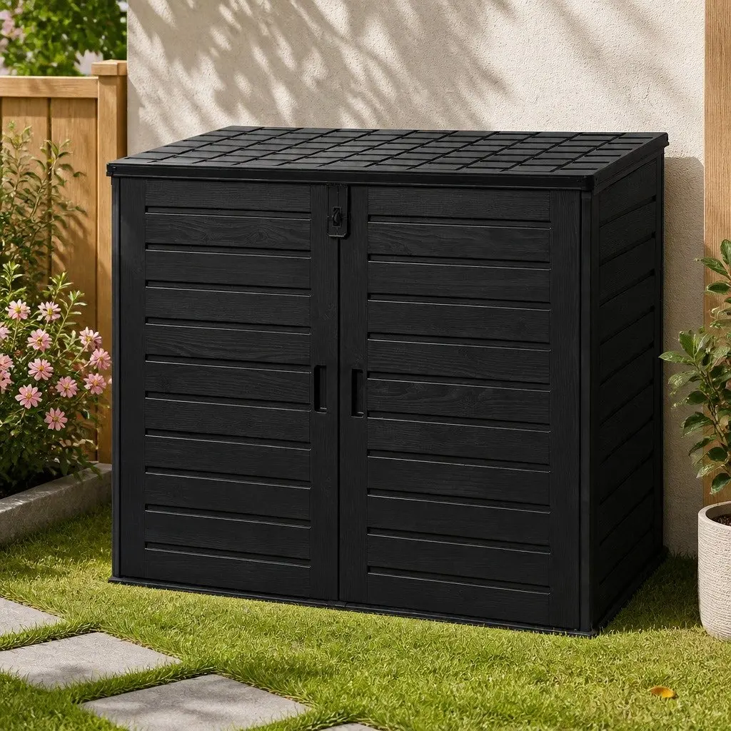 Outdoor Storage Box PP Plastic 1170L Black