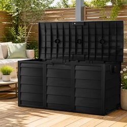 290L Lockable Outdoor Storage Box with Wheels and Handles