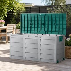 Lockable Outdoor Storage Box 290L Green Deck Shed