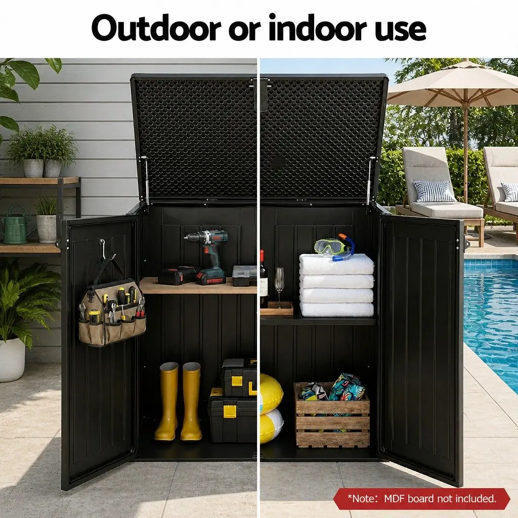Outdoor Storage Box PP Plastic 775L Black