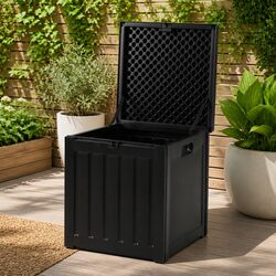 Lockable Outdoor Storage Box 80L Bench Seat in Black