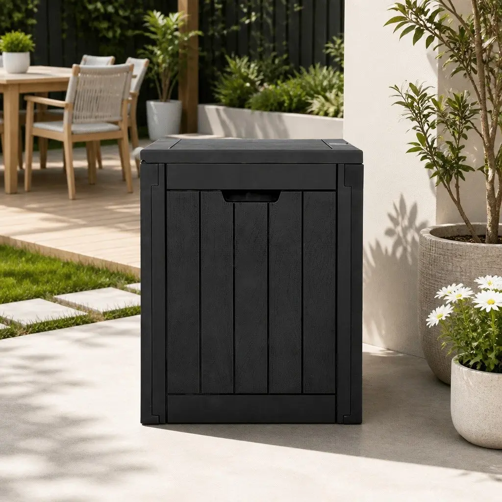 118L Lockable Outdoor Storage Box with Bench