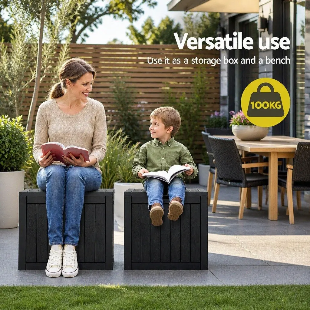 118L Lockable Outdoor Storage Box with Bench