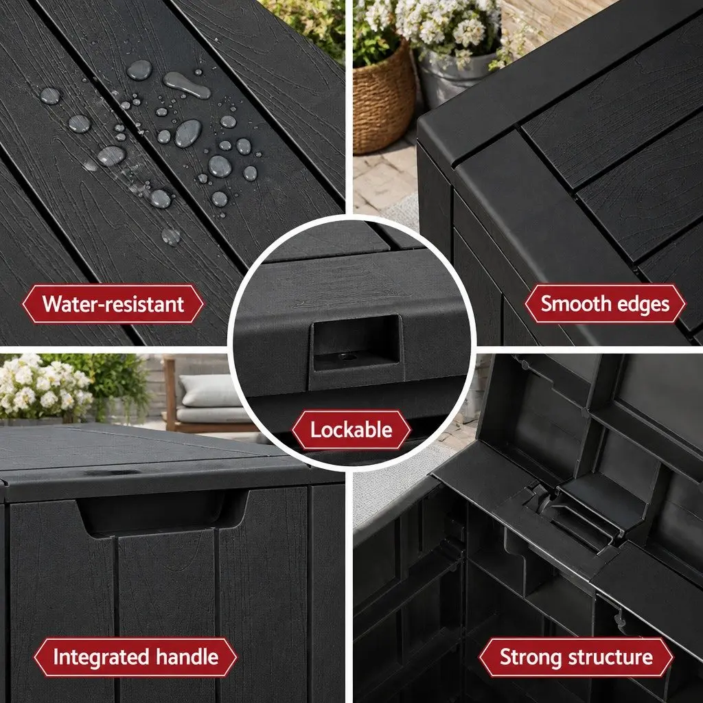 118L Lockable Outdoor Storage Box with Bench