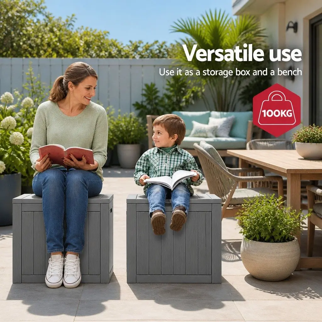 Outdoor Storage Box 118L with Lockable Lid