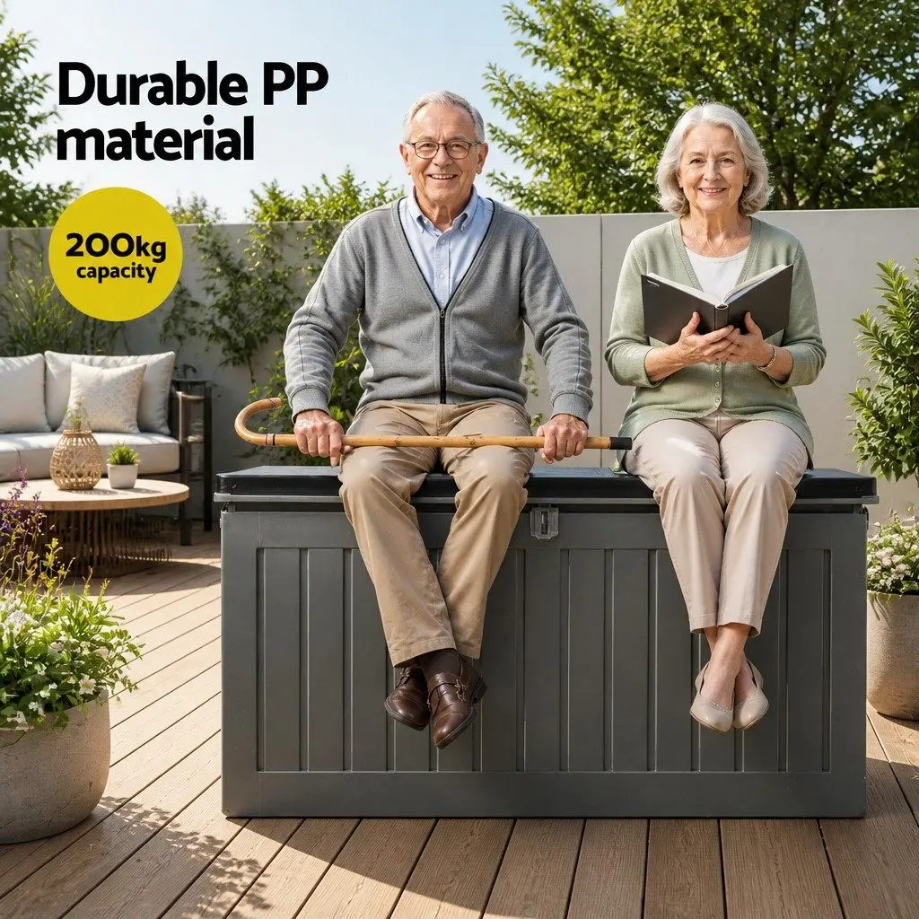 Outdoor Storage Box Polypropylene 190L Grey
