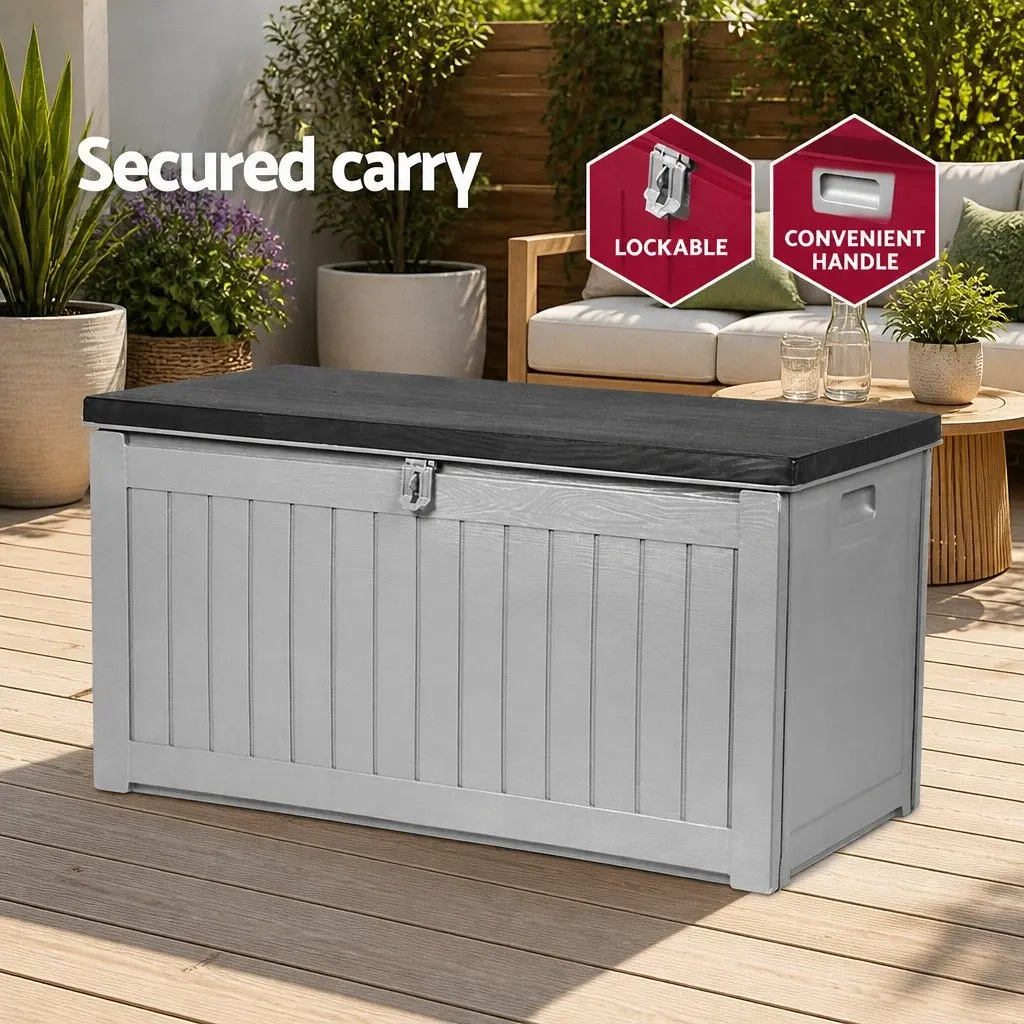 Outdoor Storage Box Polypropylene 190L Grey