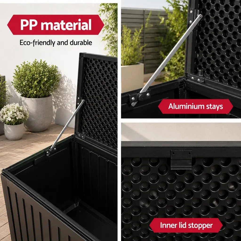 Lockable Garden Bench Container with 270L Capacity