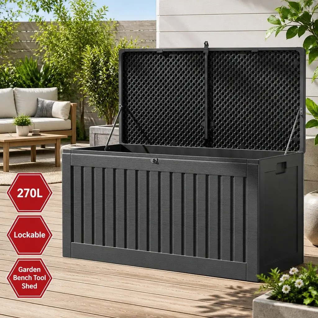 270L Outdoor Storage Box with Bench Seating