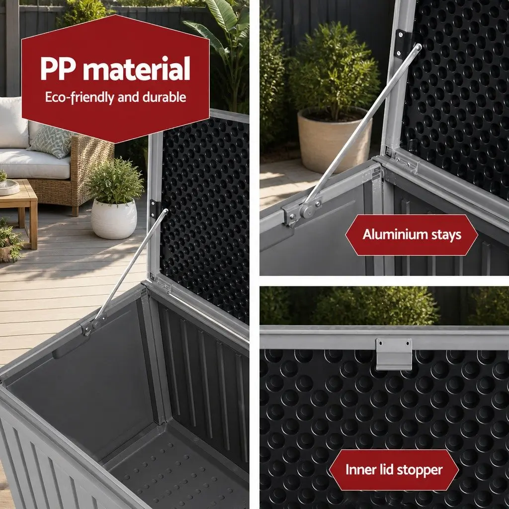 270L Outdoor Storage Box with Bench Seating