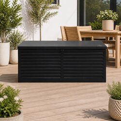 390L Outdoor Storage Box with Lockable Lid - Black