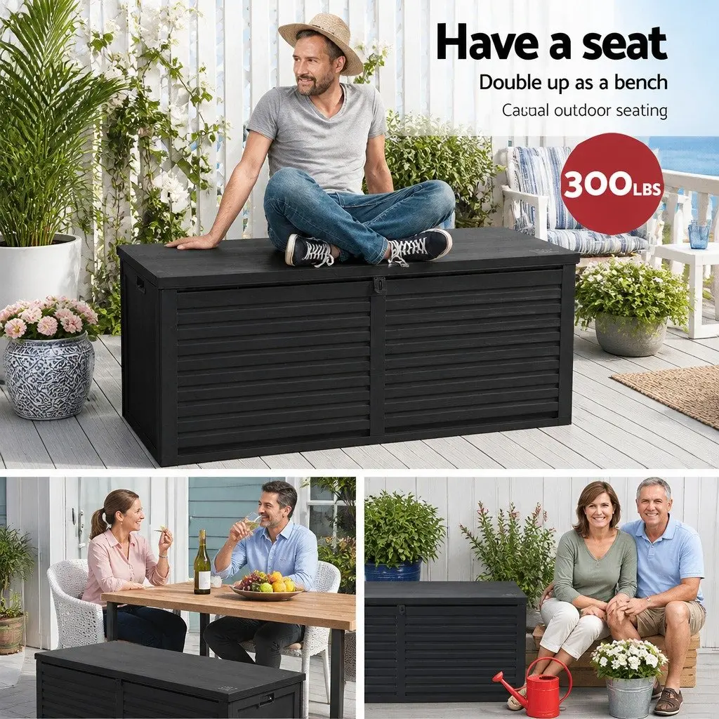 Outdoor Storage Box Polypropylene 490L Black
