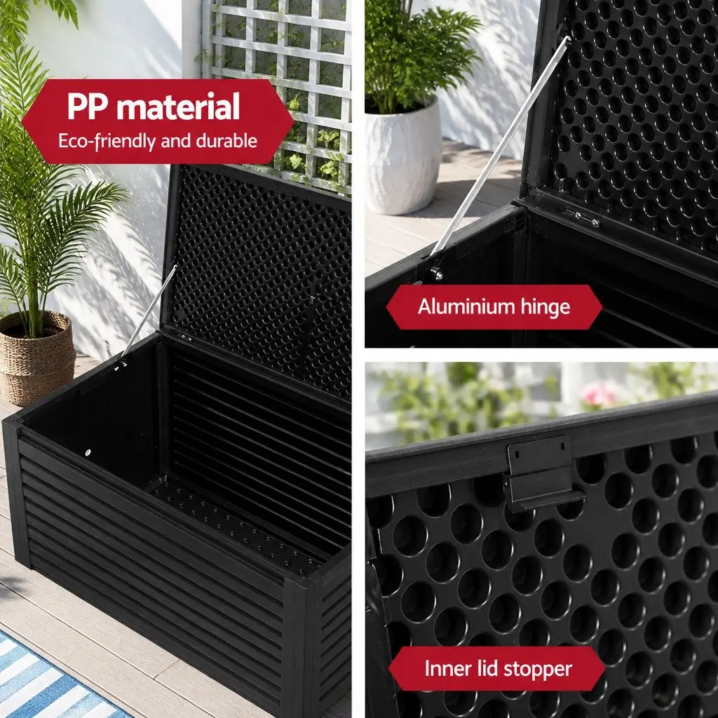 Outdoor Storage Box Polypropylene 490L Black