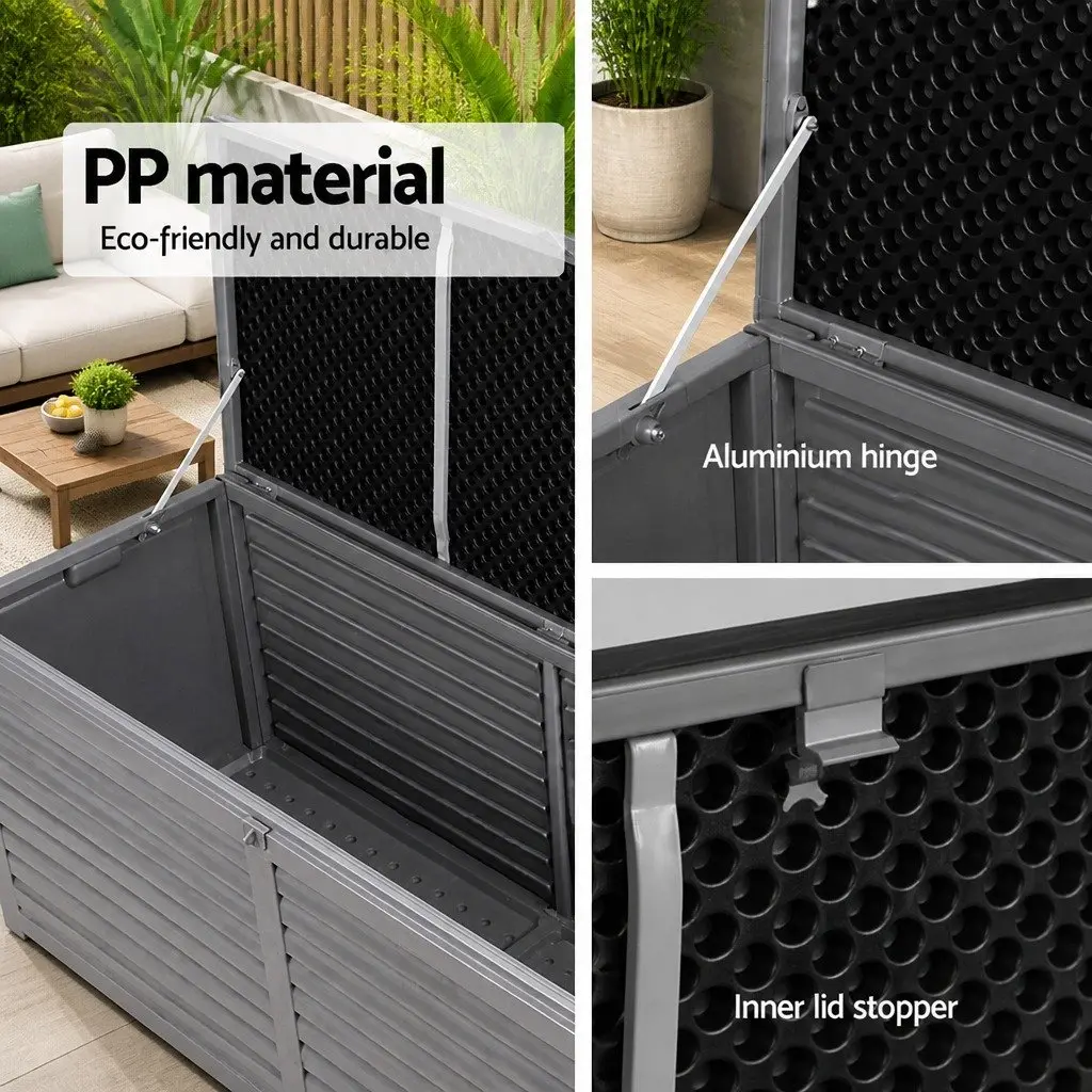 490L Lockable Garden Bench Storage Box in Grey