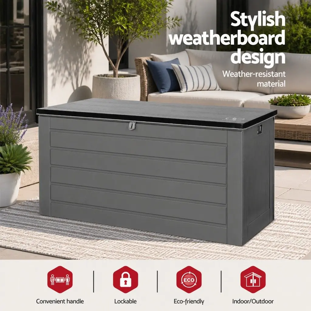 680L Lockable Outdoor Storage Box with Bench Seating