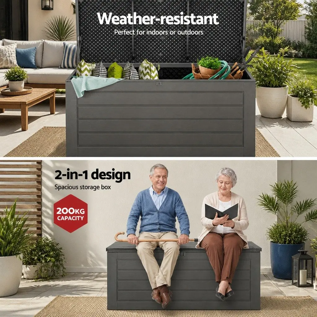 680L Lockable Outdoor Storage Box with Bench Seating
