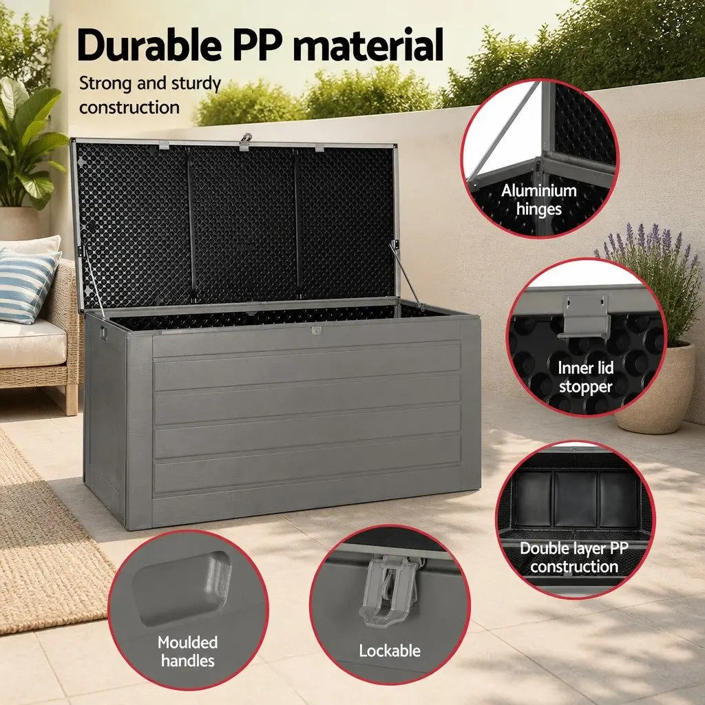 680L Lockable Outdoor Storage Box with Bench Seating