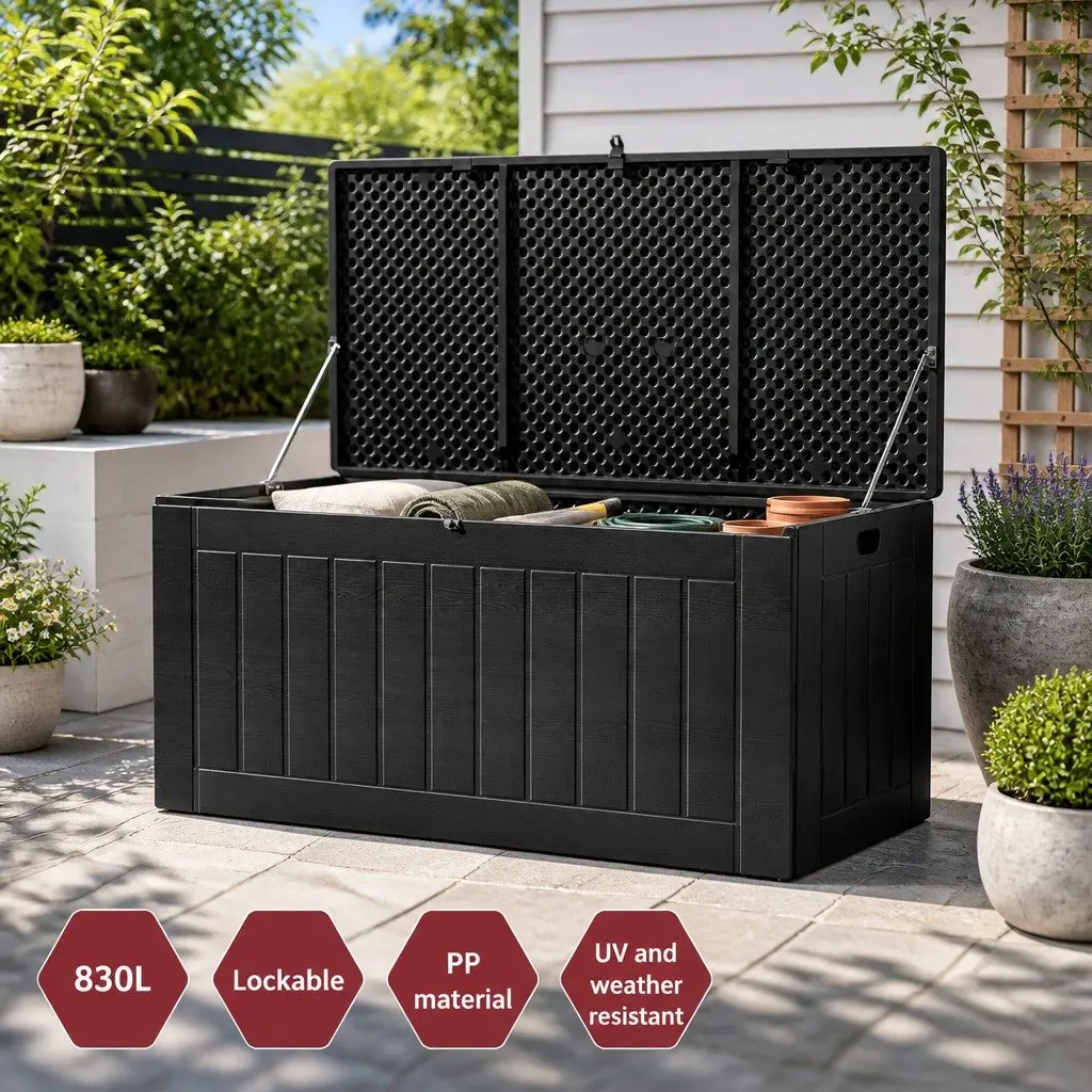 Outdoor Storage Box PP 830L Black