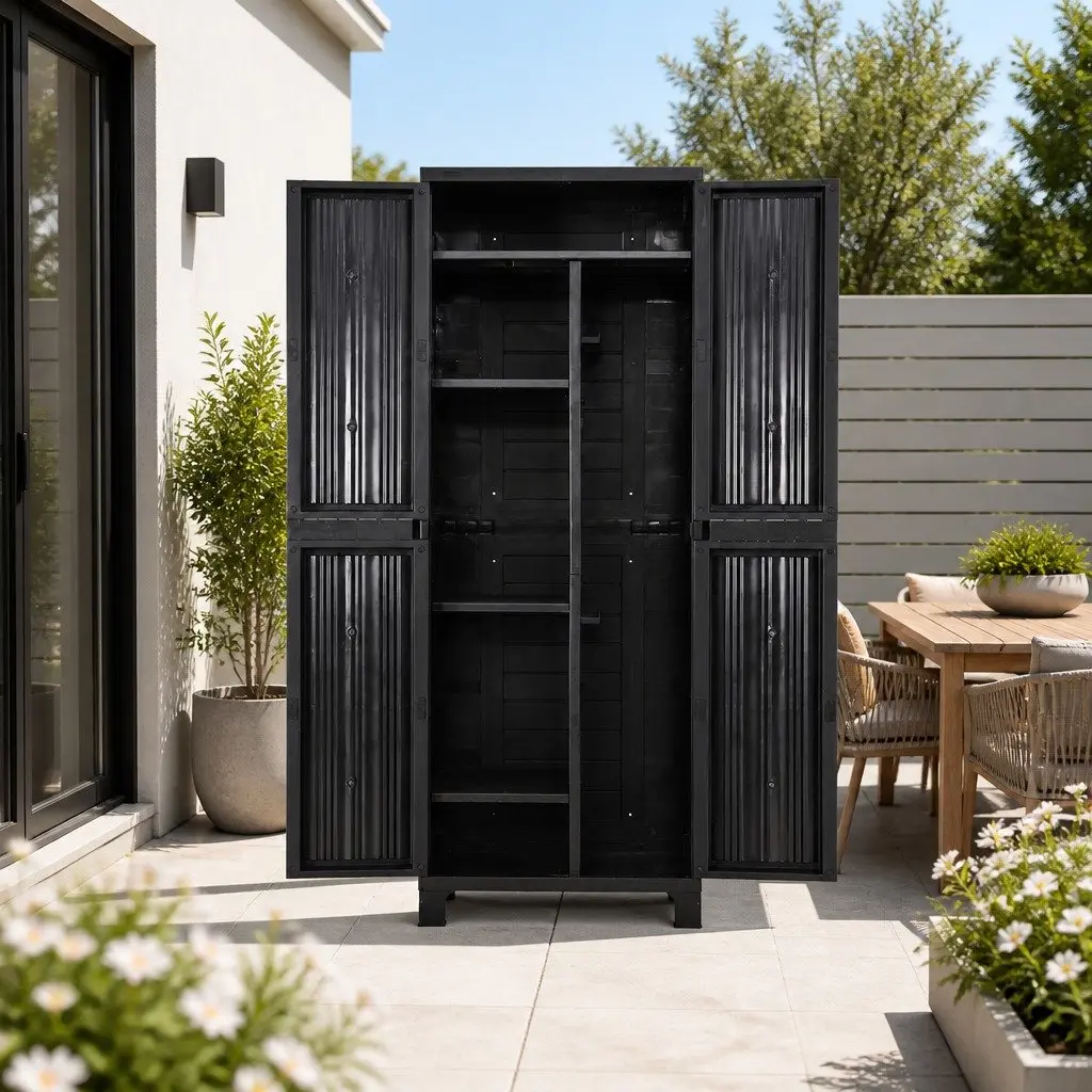 Outdoor Storage Cabinet Box with Lockable Doors