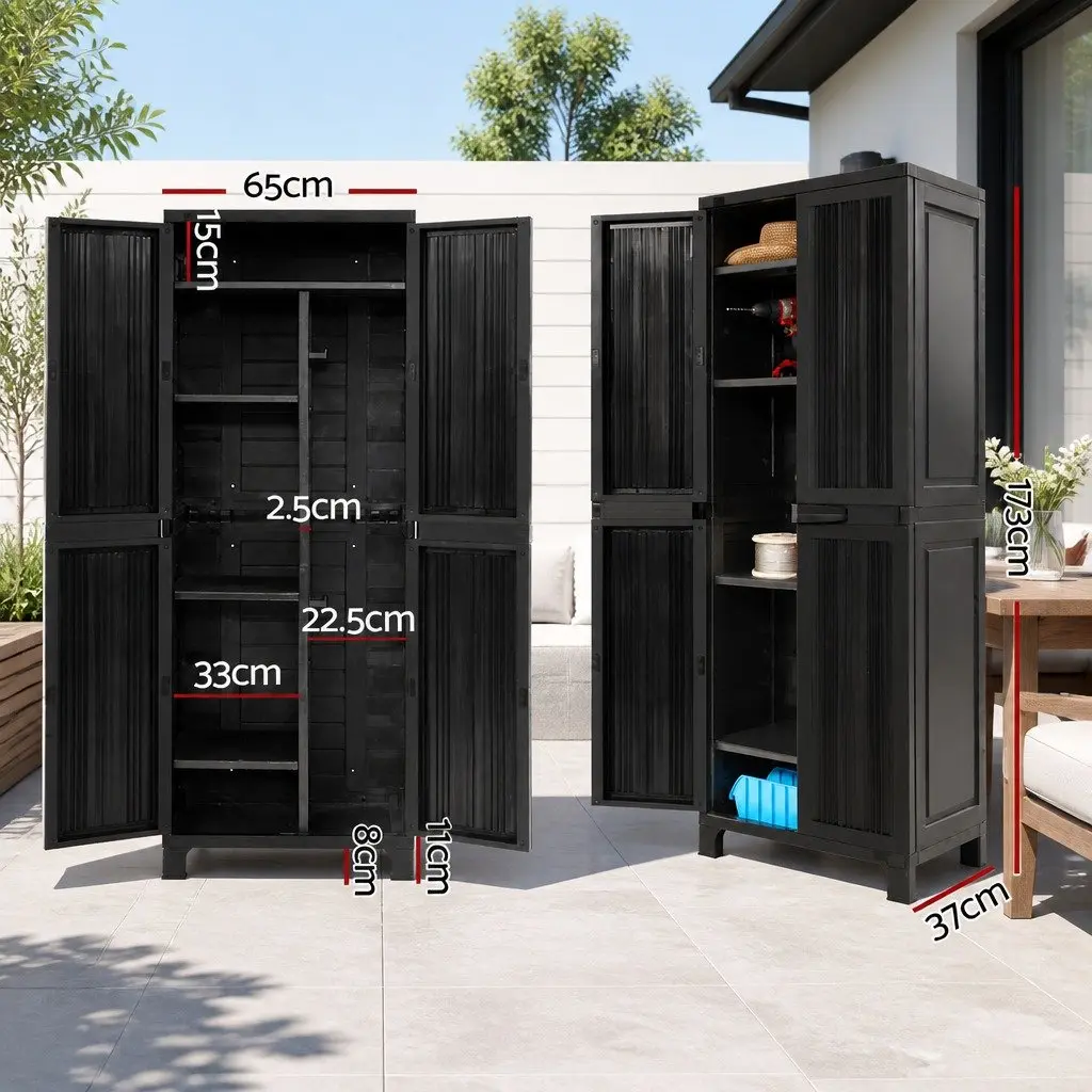 Outdoor Storage Cabinet Box with Lockable Doors