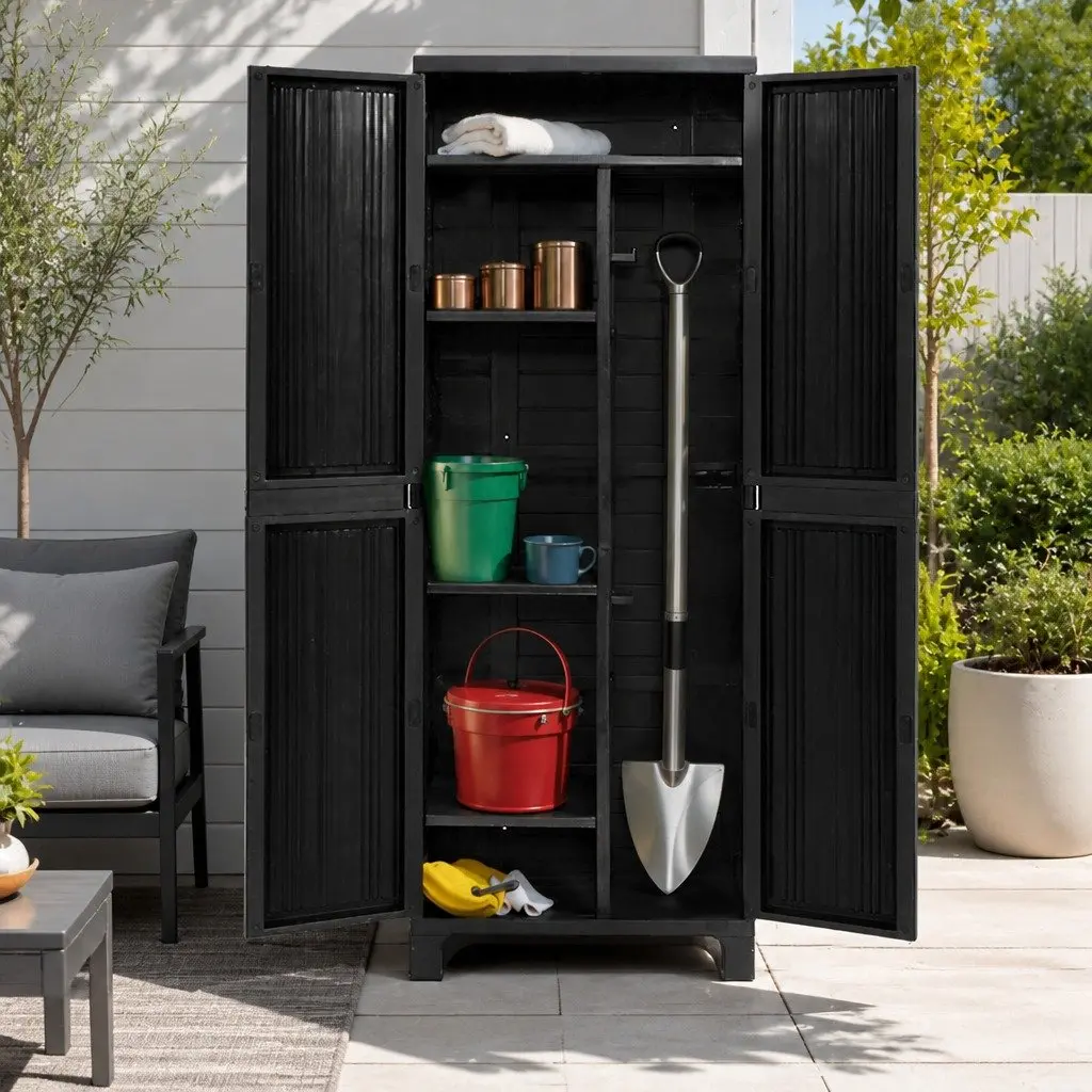 Outdoor Storage Cabinet Box with Lockable Doors