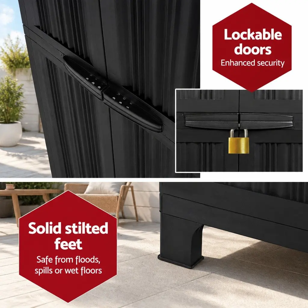 Outdoor Storage Cabinet Box with Lockable Doors