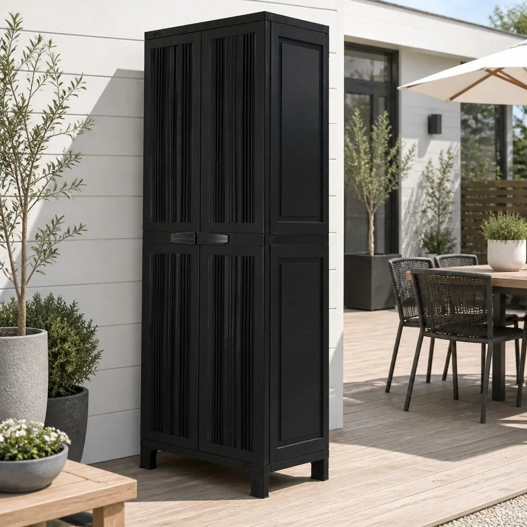 Outdoor Storage Cabinet Box with Lockable Doors