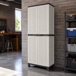Outdoor Storage Cabinet Box 173cm Tall Lockable Cupboard Adjustable Shelves