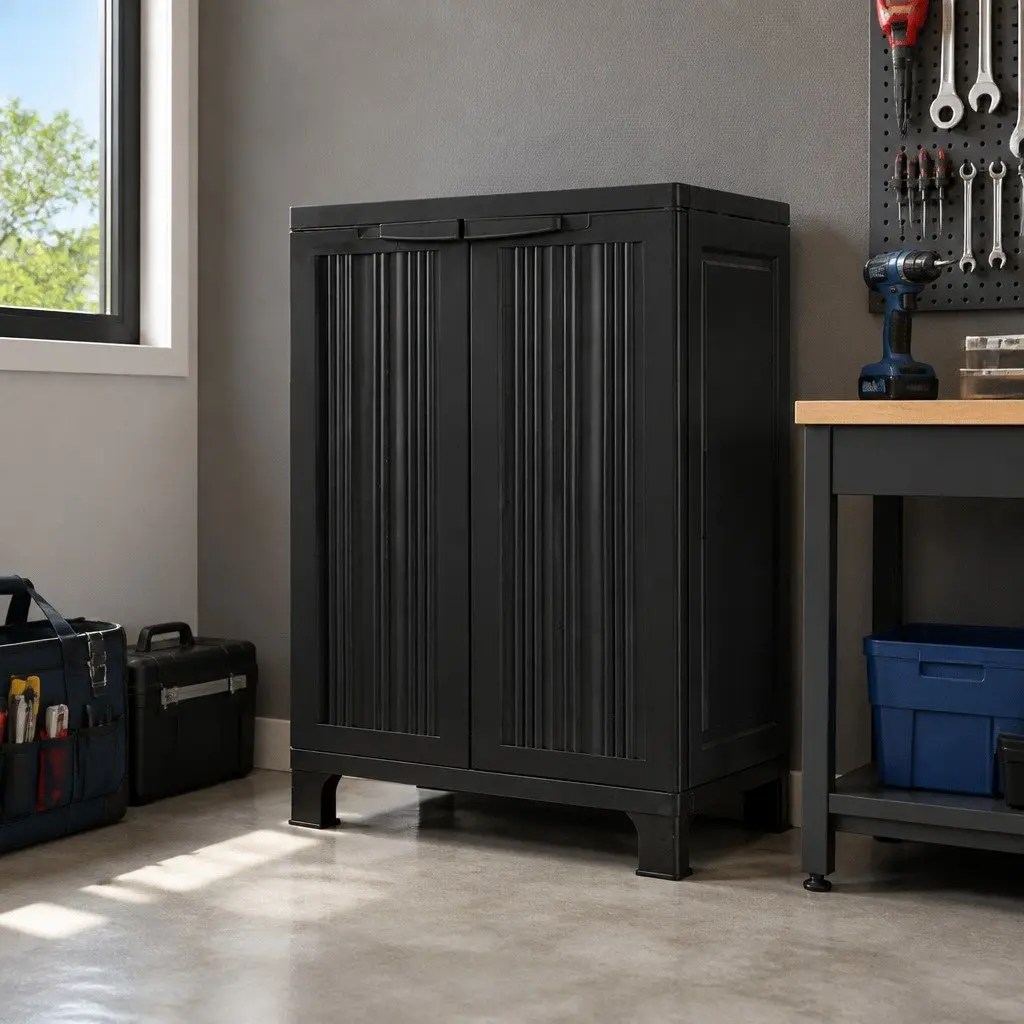 Outdoor Storage Cabinet with Lockable Doors