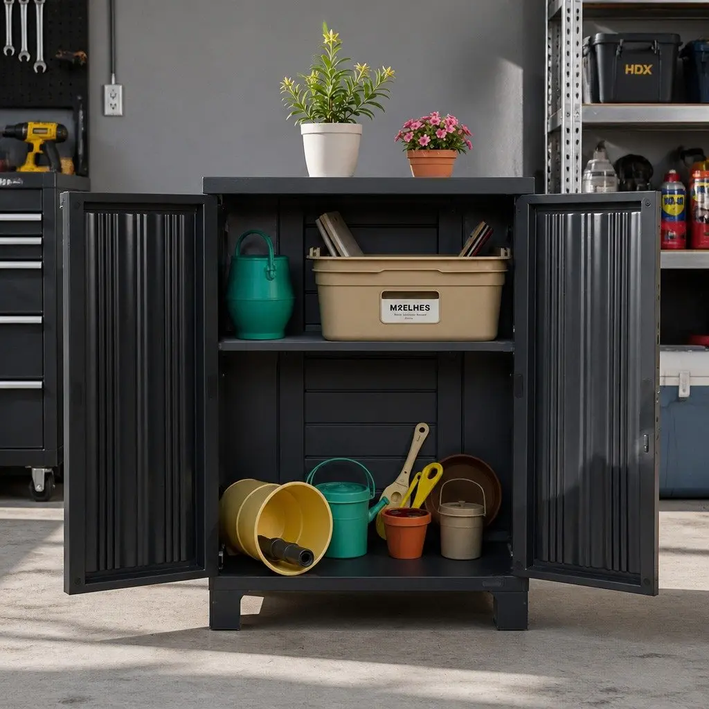 Outdoor Storage Cabinet with Lockable Doors