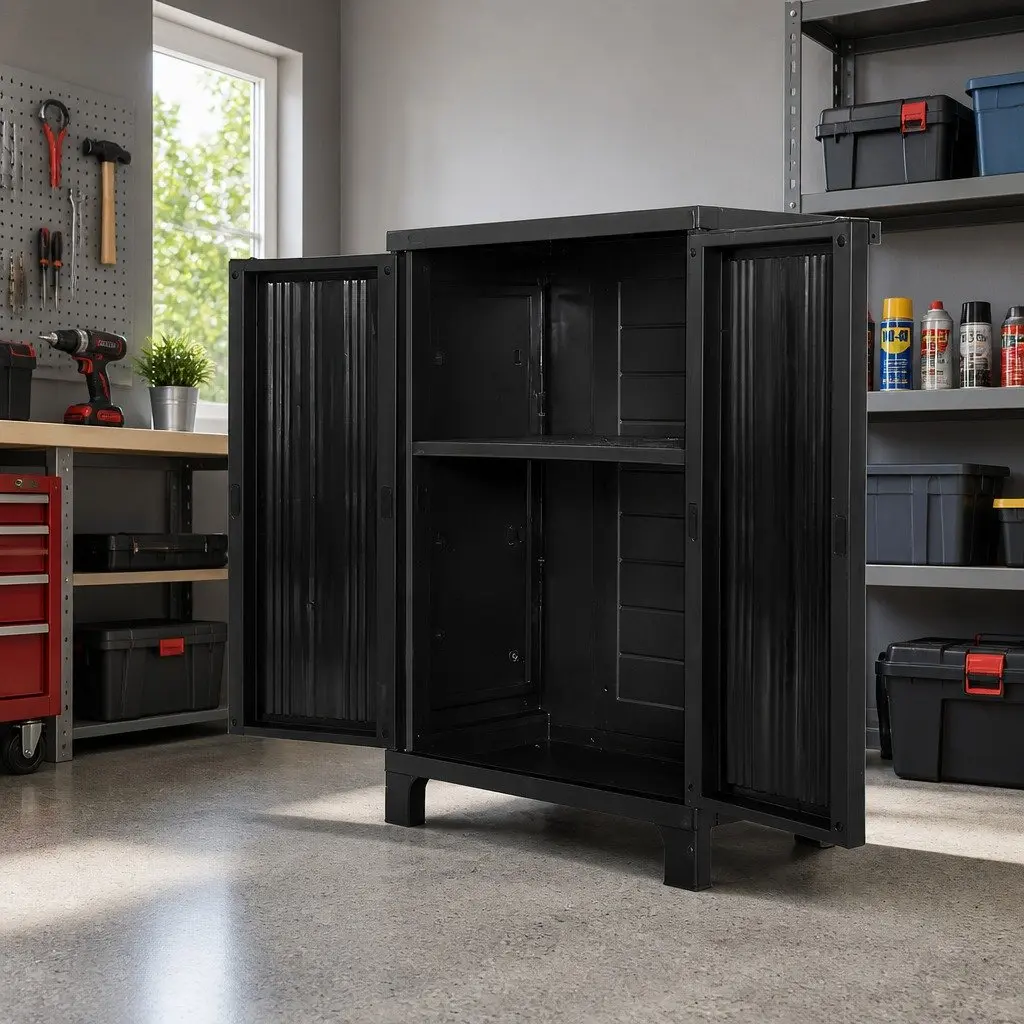 Outdoor Storage Cabinet with Lockable Doors