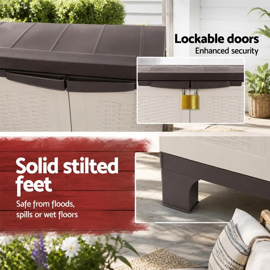 Outdoor Storage Cabinet with Lockable Doors