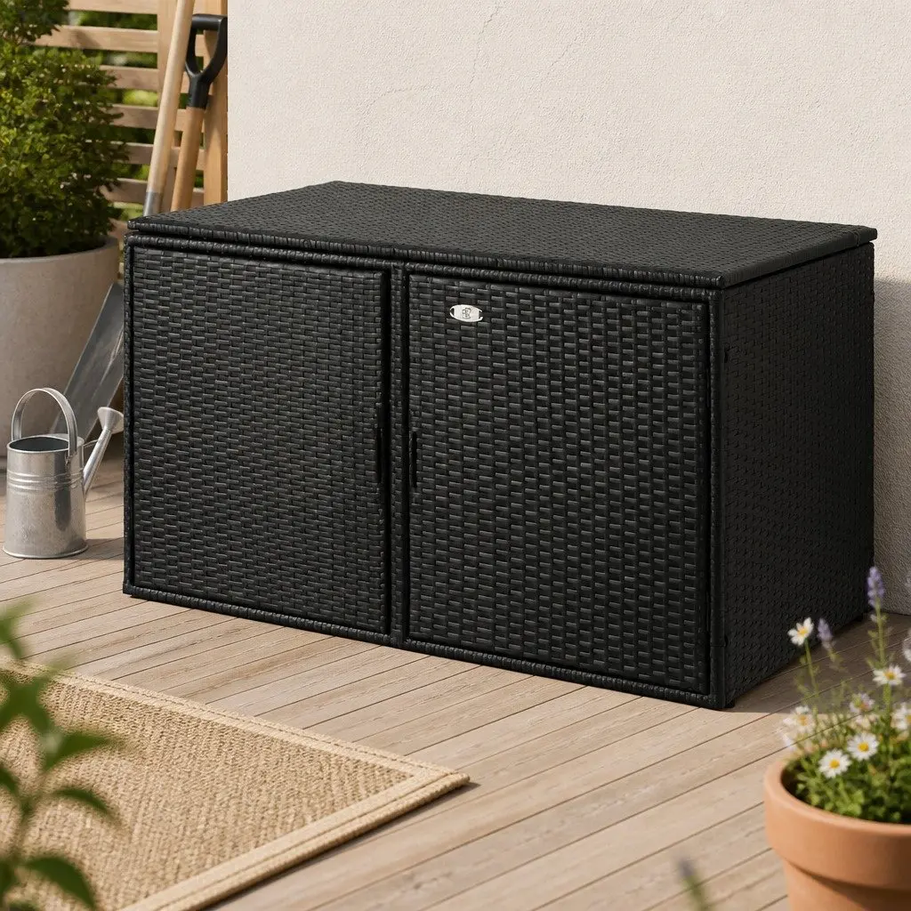 Outdoor Storage Cabinet Wicker Box 110.5cm