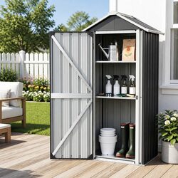 Steel Outdoor Vertical Garden Shed with Lockable Doors