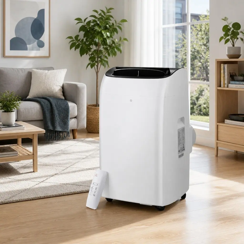 Portable Air Conditioner 12000BTU Cooling Dehumidifier Fan 3-in-1 White Remote