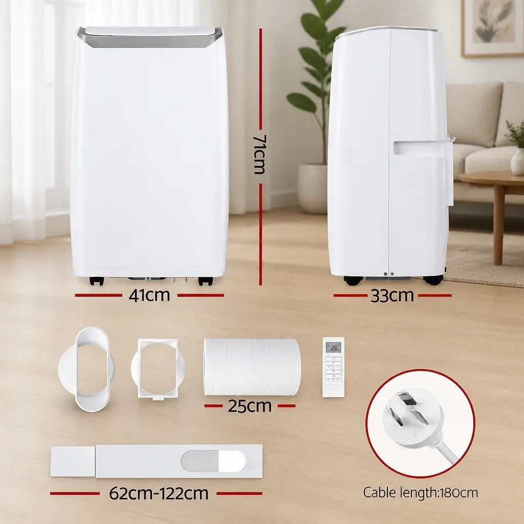 Portable Air Conditioner 14000BTU Dehumidifier Fan 3-in-1 Cooling Unit White
