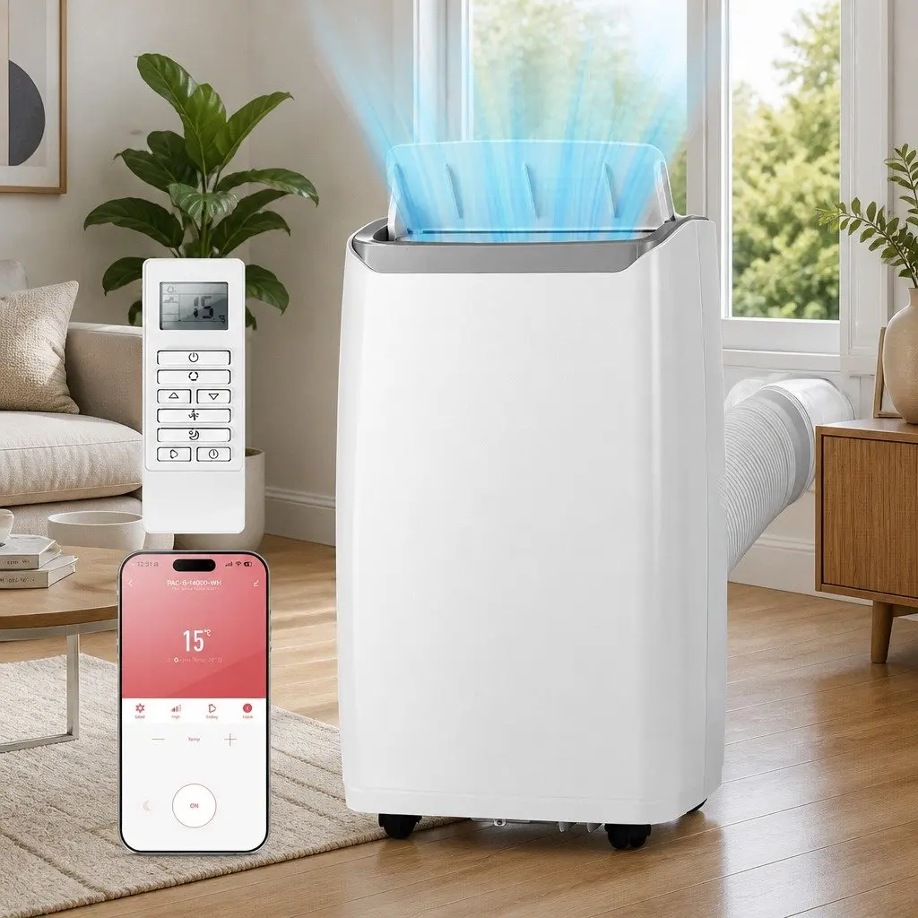 Portable Air Conditioner 14000BTU Dehumidifier Fan 3-in-1 Cooling Unit White