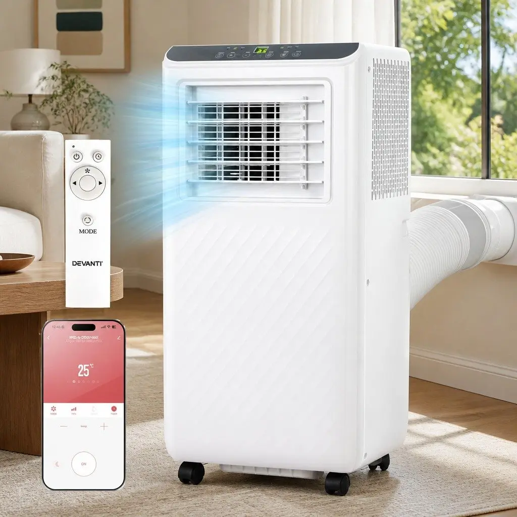 Portable Air Conditioner 7000BTU Dehumidifier Fan 3-in-1 Unit White