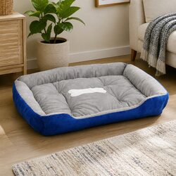 Large Navy Washable Dog Mattress - Soft & Comfortable Pet Bed
