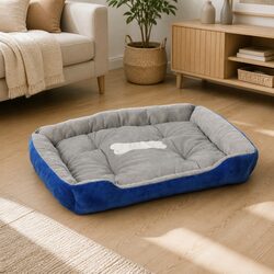 High-Quality Medium Pet Bed Mattress in Navy and Grey