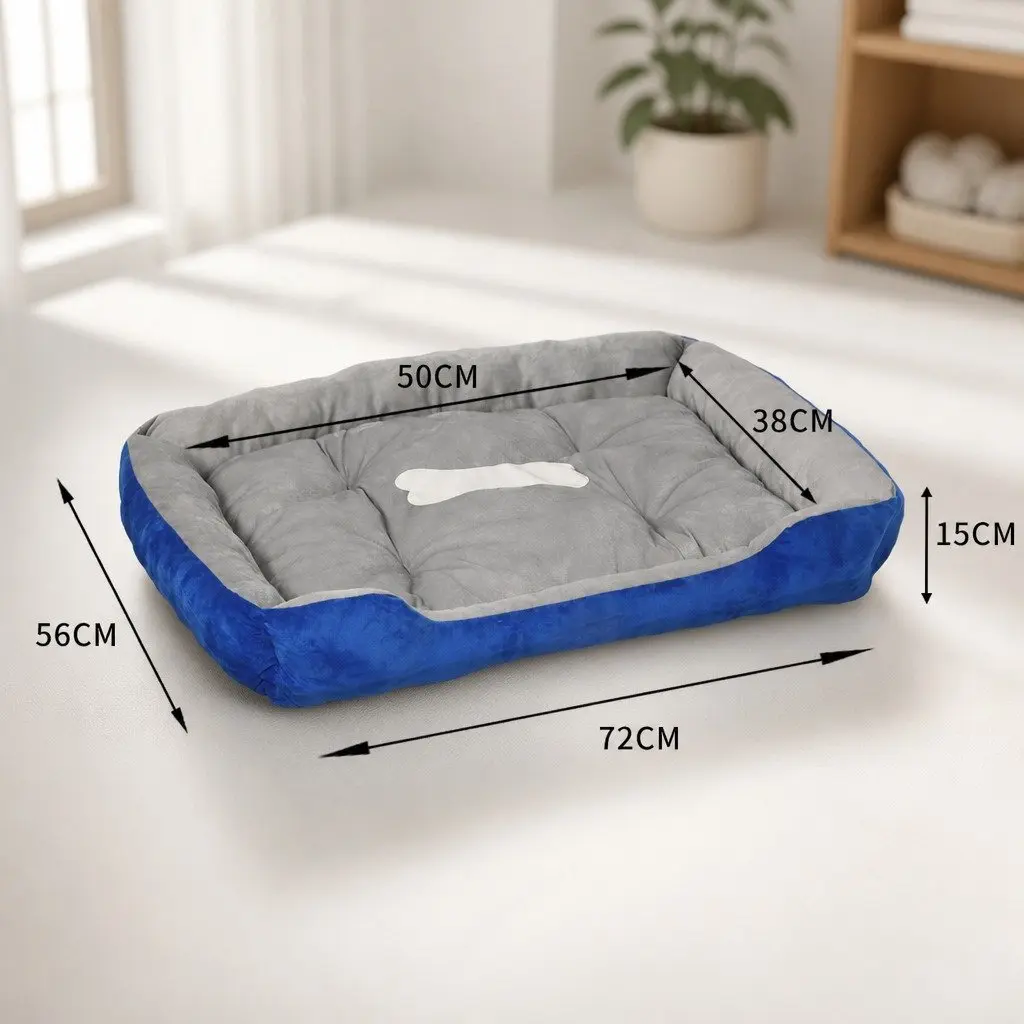 Medium Pet Bed Mattress in Navy and Grey