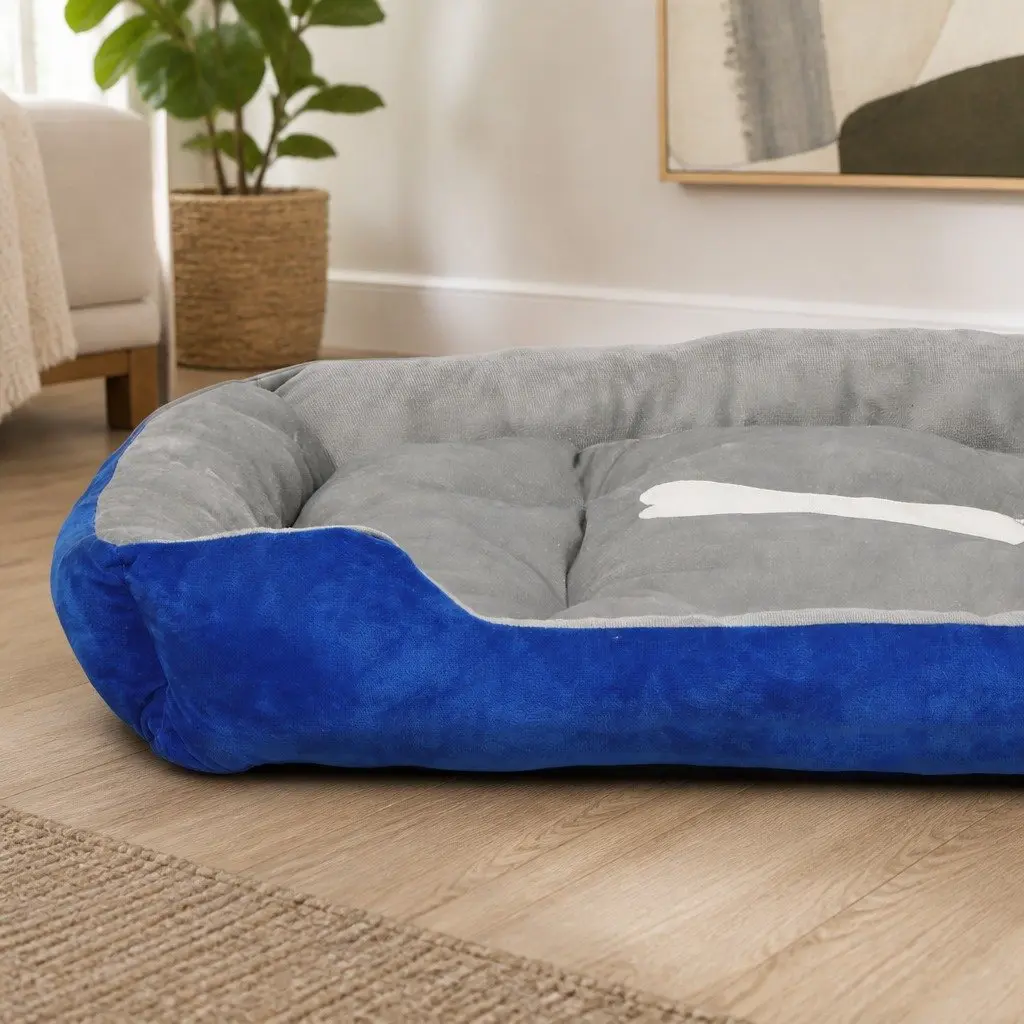 Medium Pet Bed Mattress in Navy and Grey