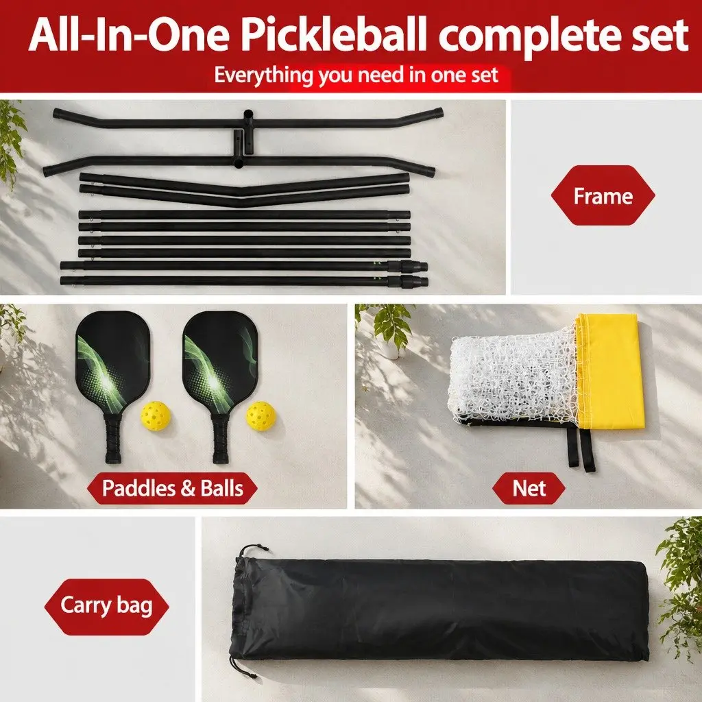 Adjustable 10ft Portable Pickleball and Badminton Net