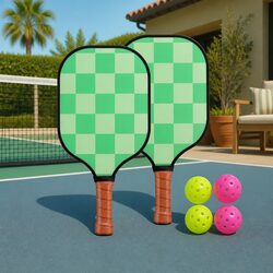 Durable Pickleball Paddle Set 2PCS with 4 Balls and Carry Bags