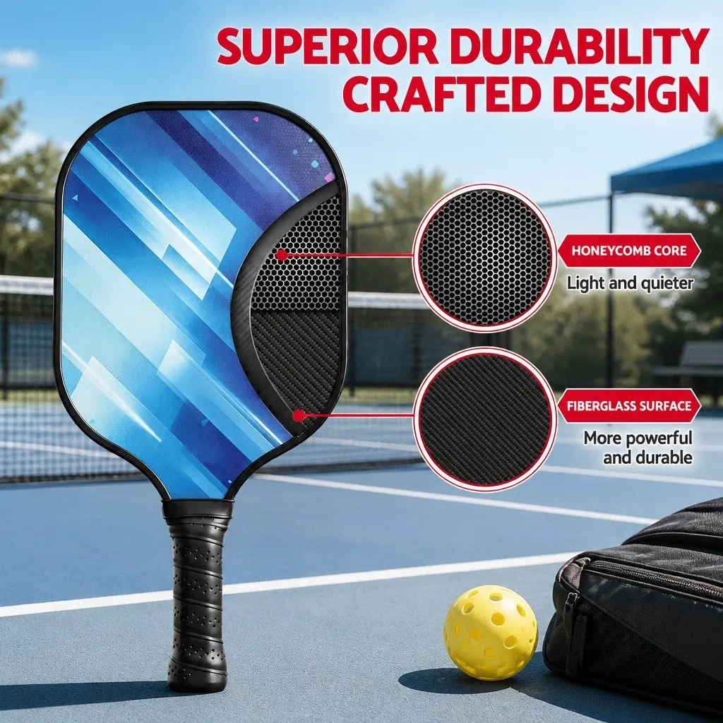 Honeycomb Core Pickleball Paddle Set with Storage Bag