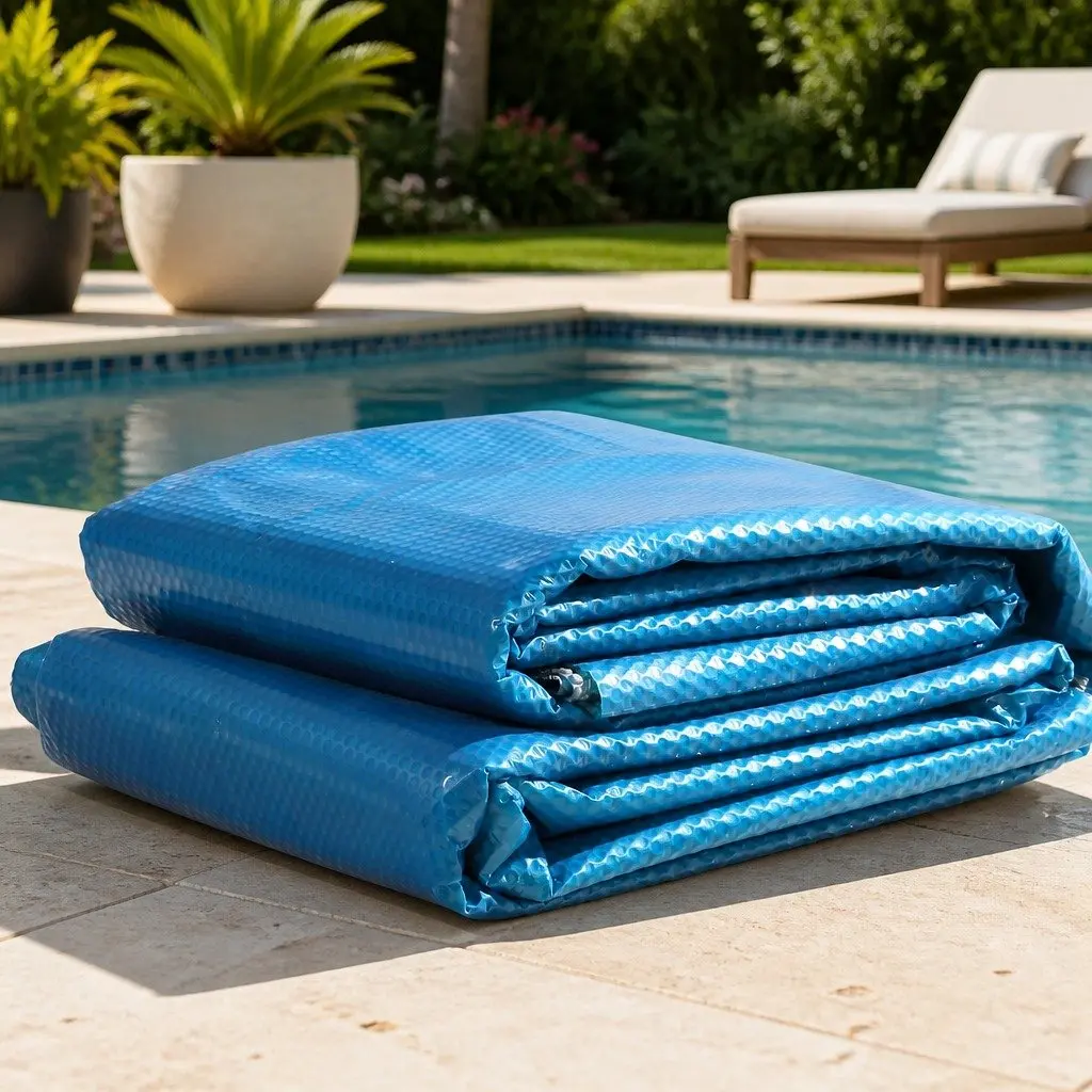 Solar Swimming Pool Cover LDPE 10m x 4.7m 400 Micron Blue Silver