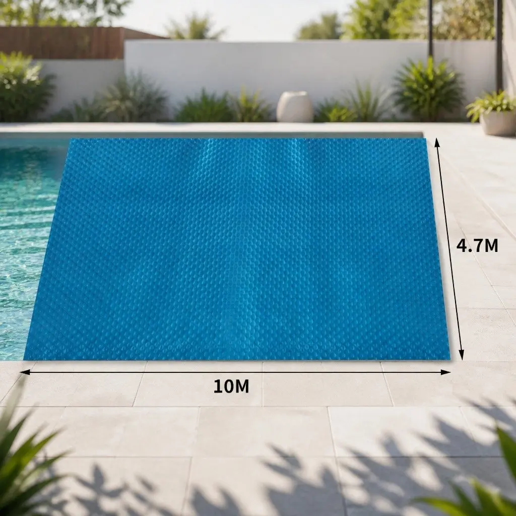Solar Swimming Pool Cover LDPE 10m x 4.7m 400 Micron Blue Silver